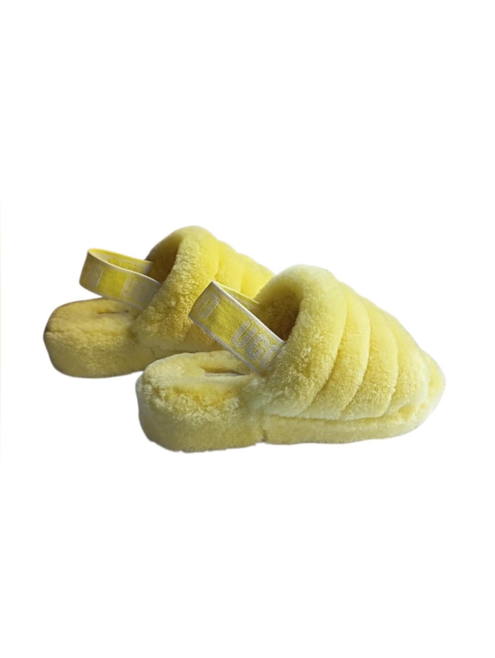 ❤️ Ugg Women's Yellow Fluff Yeah Slides Size 6
